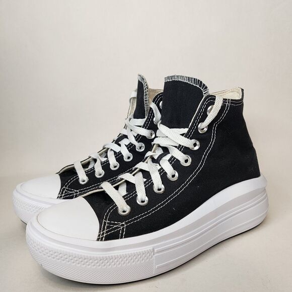 Converse Chuck Taylor All Star Move Platform Shoes Sneakers Womens 8 Black - Picture 4 of 16